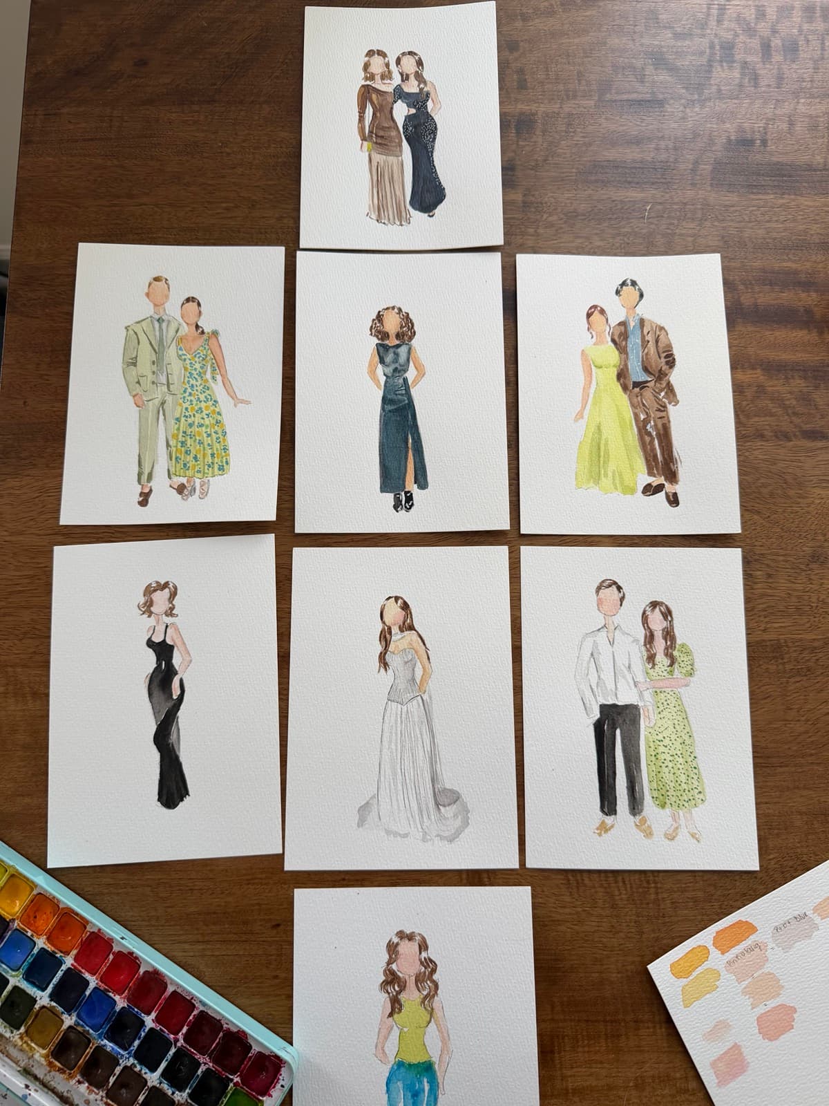 Couple portrait in watercolor