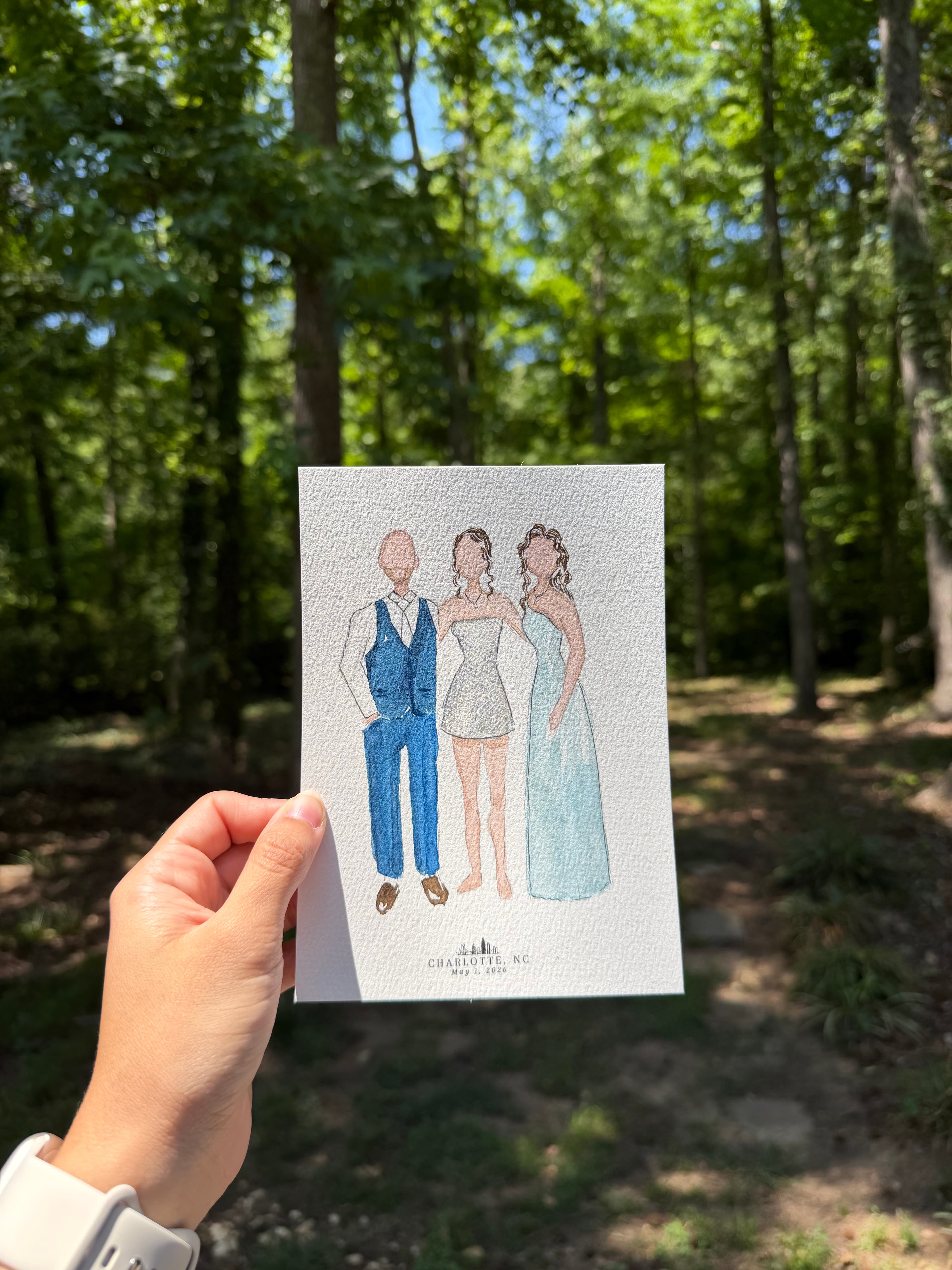 Live watercolor portrait