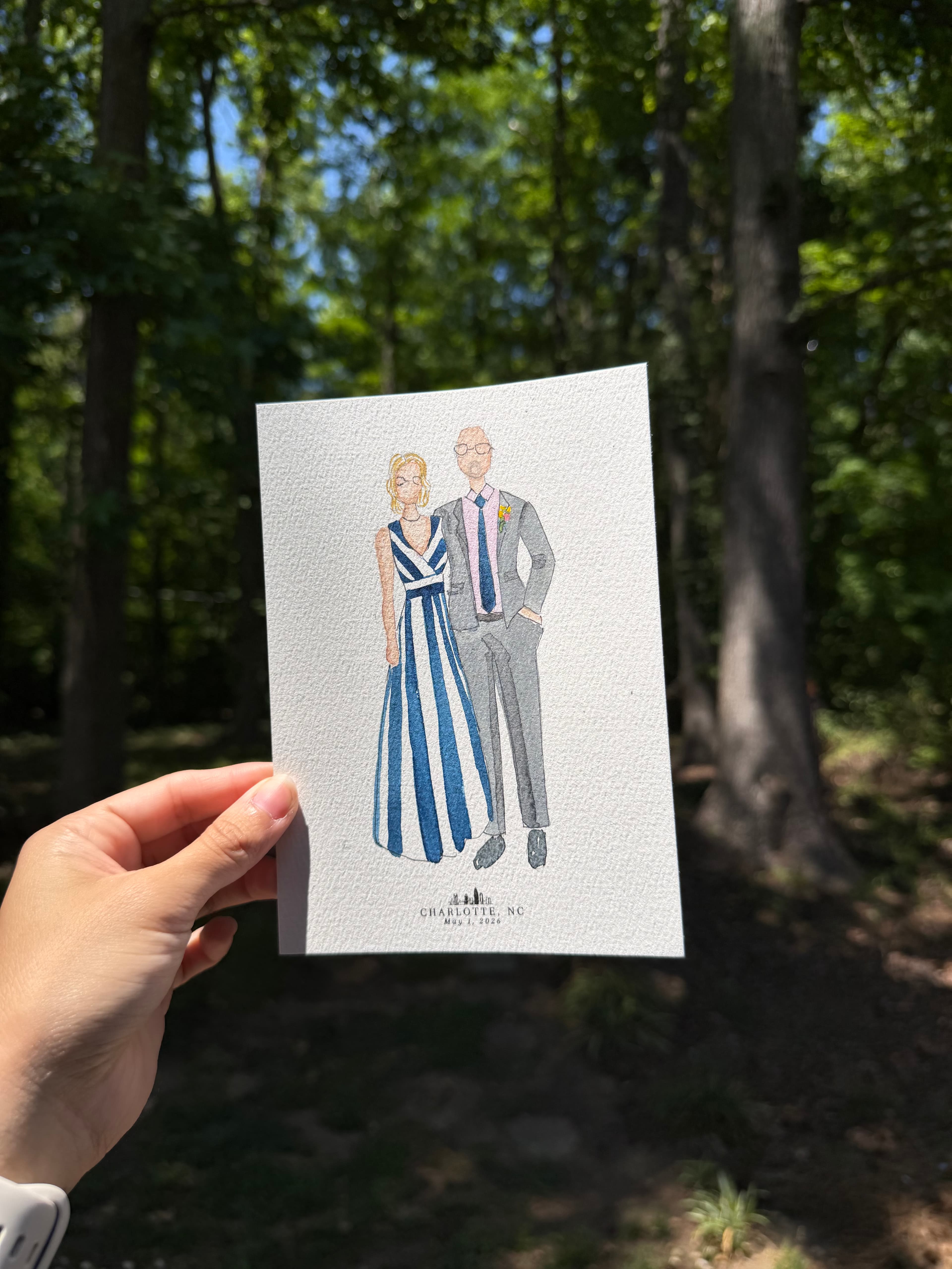 Live watercolor portrait