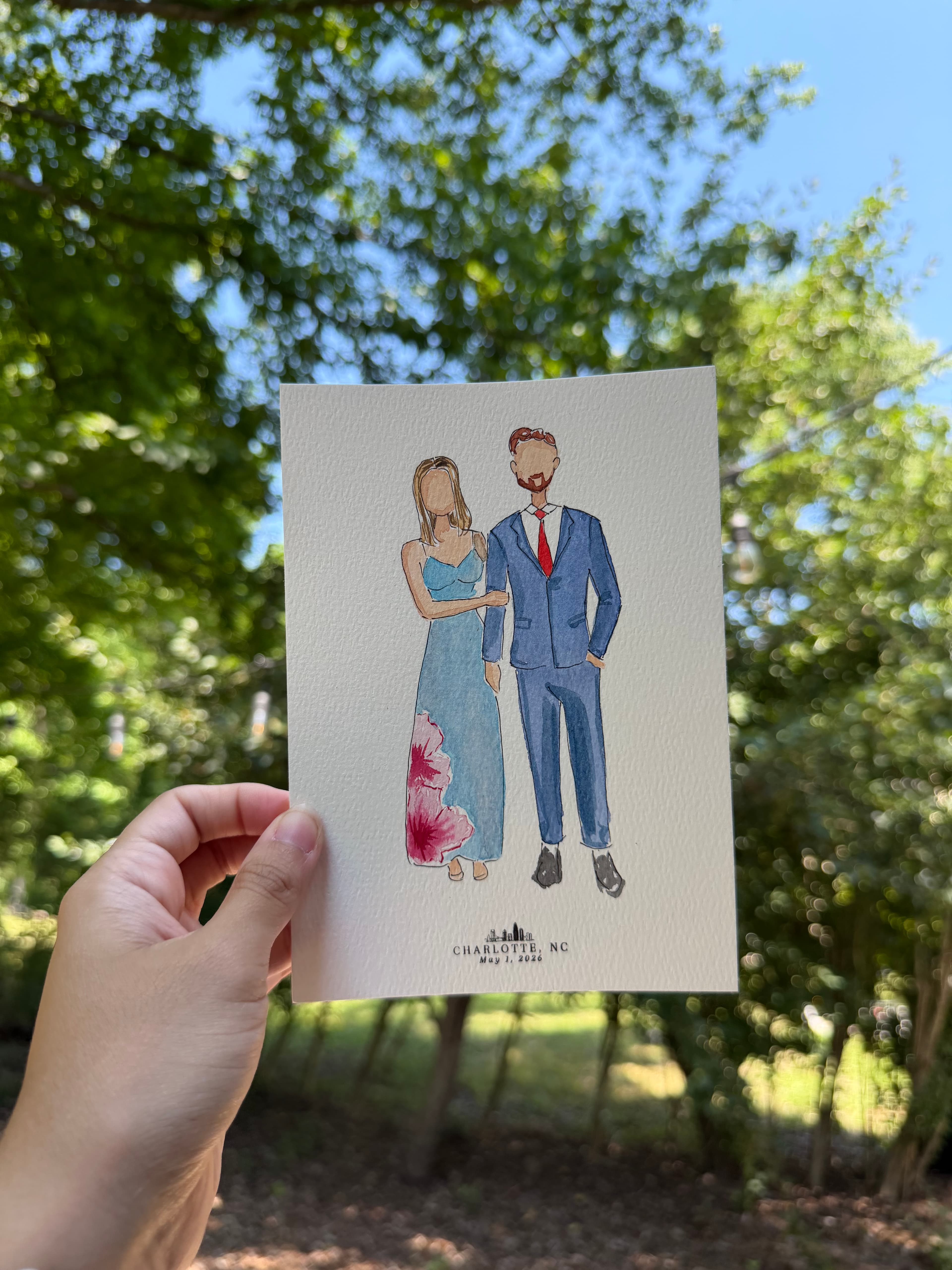 Live watercolor portrait