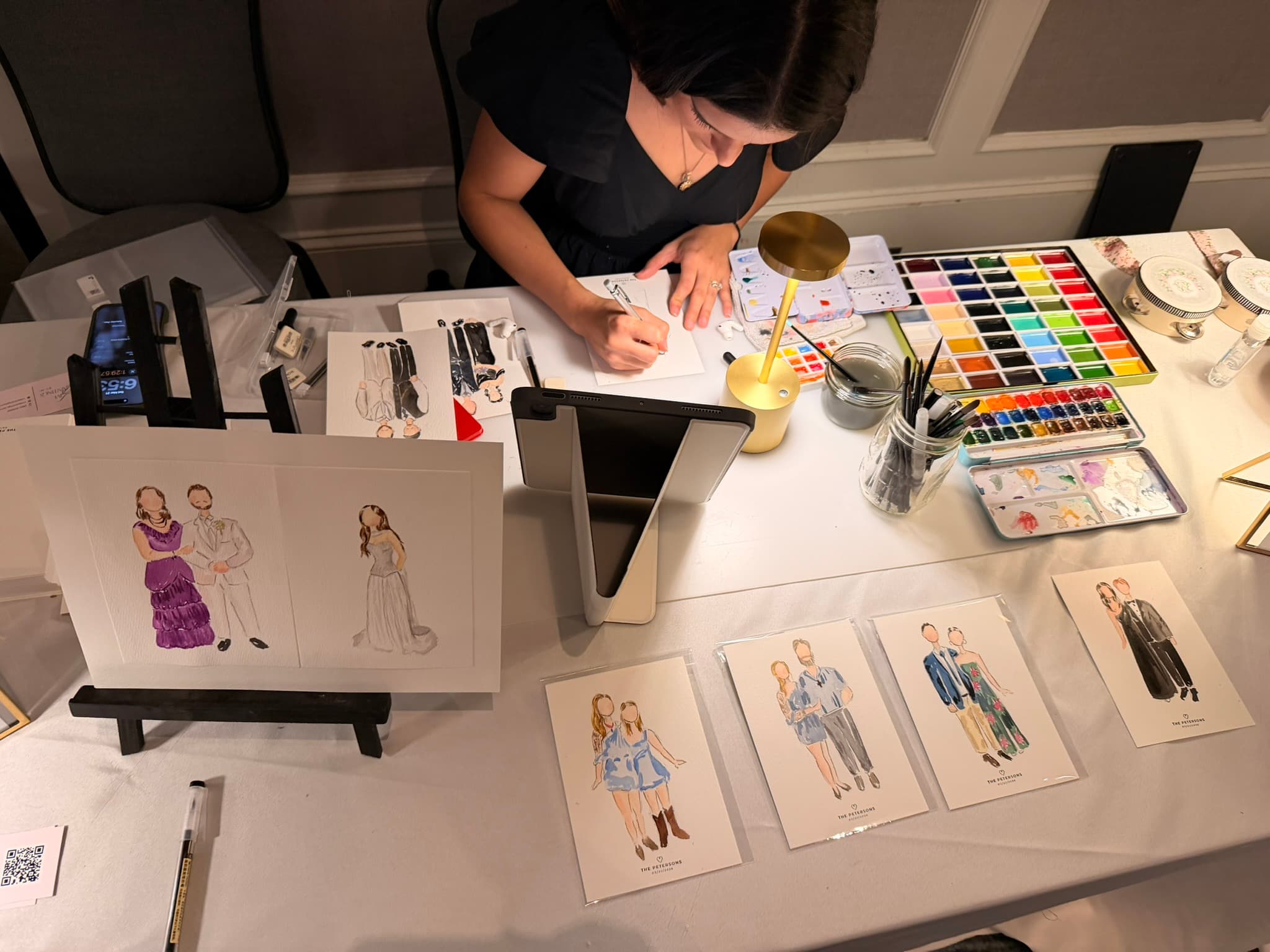Miriam painting live at a wedding reception